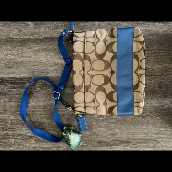Coach blue brown bag - Picture 3 of 5